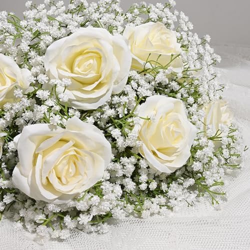 Dolicer 5 Pcs Babys Breath Artificial Flowers White Fake Babys Breath - Image 3