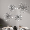 Hicarer 4 Pcs Starburst Wall Decor, Bling Metal Wall Art, Black by Hicarer