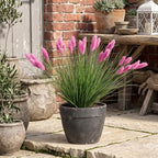 Ttranewsoo 12 Pcs 24 Inch Pink Artificial Muhly Grass, Realistic Faux Fountain Grass Stems for Outdoor Planters and Porch Pots, Fluffy Ornamental Grass for Patio, Vase and Garden Decor - Image 4