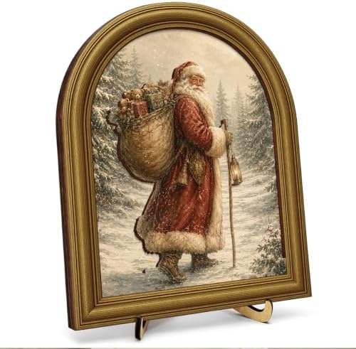 Christmas Decor Vintage Santa Claus Gift Sack Wall Art Sign Table Decor by Unknown
