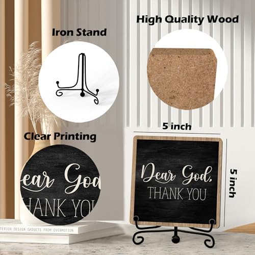 Modern Farmhouse Decor, Home Decor For Living Room, Boho Chic Aesthetic Shelf Decorations, Christian Dear God Sign, Farm House Entryway Tv Stand Fireplace Coffee Table Decoration (01) - Image 2