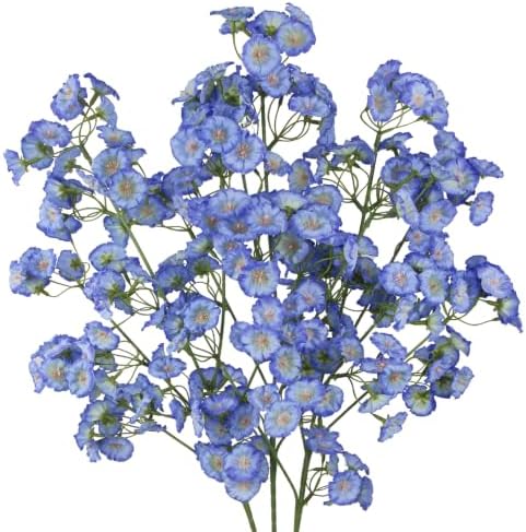3 Pcs Artificial Wildflowers Dark Blue Long Stem Faux Silk Flowers for Vase by Unknown