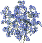 3 Pcs Artificial Wildflowers Dark Blue Long Stem Faux Silk Flowers for Vase by Unknown