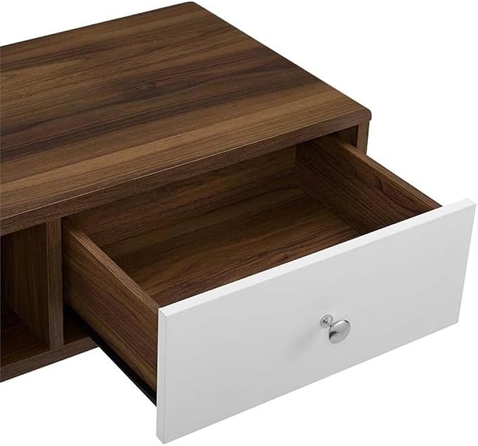 Modway Transmit 70" Media Console Wood TV Stand, 70 Inch, Walnut White - Image 5