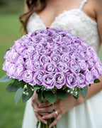 Coferset 50pcs Velvet Artificial Roses Flowers in Bulk,Lavender Purple - Image 2