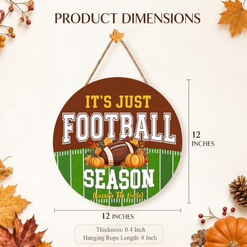 Fall Football Season Decorations for Home, Fall Welcome Door Wooden Sign - Image 2