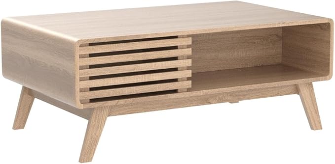mopio Ensley Coffee Table with Storage, Mid Century Modern, Farmhouse Wood - Image 4