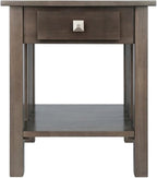 Pemberly Row Transitional Solid Wood Storage End Table, Oyster Gray Finish - Image 5