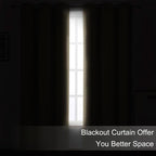 Blackout Curtains 52 x 120 Inch Long Beige Curtains Set of 2 Panels Room - Image 3