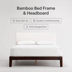 Nectar Bamboo Platform Bed Frame & Upholstered Headboard - Image 2