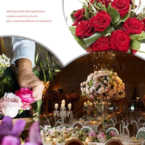 12 Pcs Artificial Rose Flowers, Silk Roses with Long Stems, Realistic Fake Roses for Wedding Centerpiece Party Home and Office DIY Decor, White - Image 4