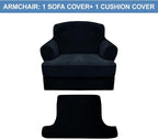 CUCRAF T Cushion Sofa Cover 2 Piece Armchair Slipcovers, Soft Thick Velvet - Image 5