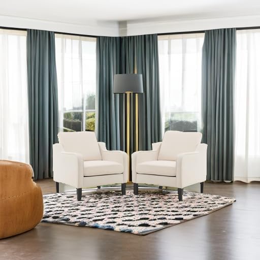 VINGLI Modern Accent Chairs Set of 2, Upholstered Sofa Chair Reading Chair - Image 6