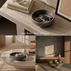JUPTR Concrete Fruit Bowl (12") – Shallow Fluted Pedestal Decorative Centerpiece Bowl for Table, Entryway Catch-All & Modern Home Decor – Heavyweight Stone Bowl (Charcoal) - Image 5