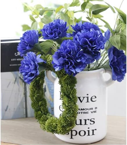 10pcs 11inch Dark Blue Fake Carnation Flowers Stem, Realistic Silk Petals - Image 4