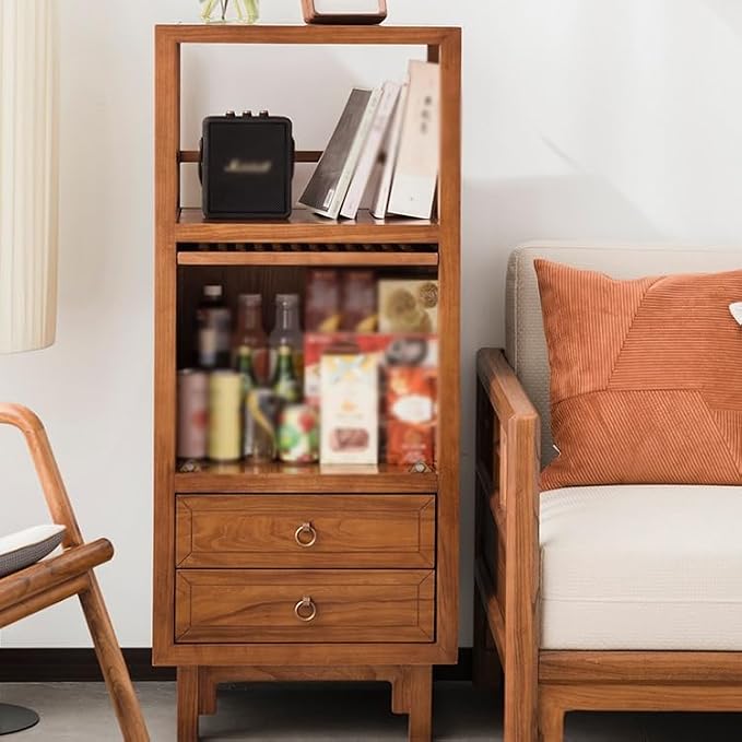 GUERNSEY End Table Chinese Style Wooden Sofa Side Table TV Cabinet Living Room - Image 4