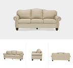 81" Genuine Leather Sofa, Classic 3-Seater Couchs - Image 7