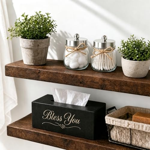 SheeChung 2 Pack Glass Mason Jar Qtip Holder Dispenser, Brushed Nickel Lids - Image 5
