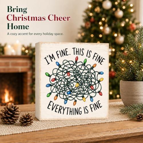 Christmas Decorations I'm Fine This Is Fine Funny Christmas Lights Sign - Image 2