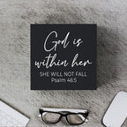 Christian Gifts for Women Motivational Scripture Bible Verse Desk Decor Wood Sign Rustic Black Wooden Box Sign for Home Office Living Room Bedroom Table Shelf Religious Decor Birthday Christmas - Image 4