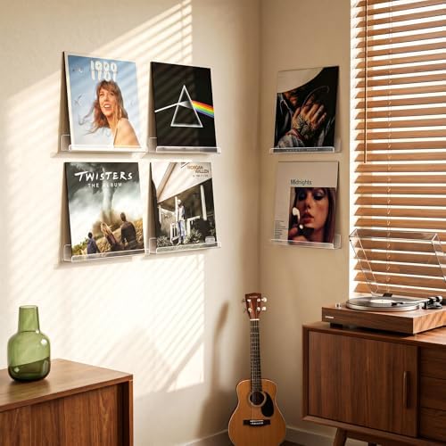 Laurensory Vinyl Record Wall Mount Shelves, 12 inch Vinyl Holder, 6 Pack - Image 3