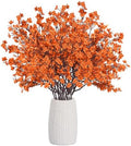 Uieke 30Pcs Artificial Fall Flowers Babys Breath Flower Bulk Fake Orange Silk Flowers Artificial Gypsophila Bouquet Floral for Home Festival Wedding Party Décor by Uieke
