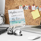 Prayer Closet Essentials Wooden Decor 5"X5", Mightier Than the Waves His Love Wooden Desk Table Sign for Prayer Corner Closet, Christian Desk Table Gifts for Woman Man (5x5 Inch) - Image 3