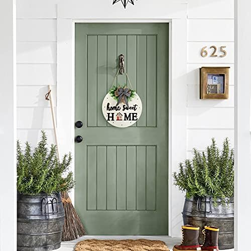 Interchangeable Welcome Sign for Front Door with 14 Changeable Icons, Farmhouse Front Porch Decor Rustic Wooden Wall Sign with 12 LED Lights, Outdoor Seasonal Welcome Home Decorations (White1) - Image 2