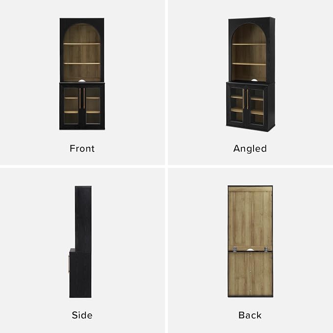 mopio Blake Tall Display Cabinet, Kitchen Buffet Pantry Cupboard, Trophy - Image 6