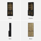 mopio Blake Tall Display Cabinet, Kitchen Buffet Pantry Cupboard, Trophy - Image 6