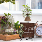 Inspirational Christian Desk Decor, Be Still And Know That I Am God Rutsic Sign, Desk Decorations For Office Home Living Room Bathroom, Eucalyptus Shelf Decor, Wooden Plaque With Stand (05) - Image 3
