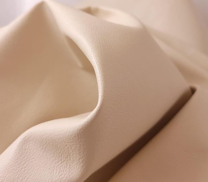 Bone Offwhite Soft Faux Vegan PU Leather by The Yard Synthetic Pleather 0.9 mm - Image 2