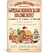 Gingerbread Christmas Tin Sign for Kitchen Wall Decor Art by HomelyAccents