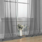 Charcoal Grey Sheer Curtains 90 Inches Long 2 Panels - Image 5