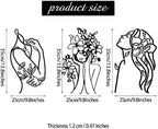 Photect 3 Pcs Metal Wall Art Minimalist Woman Line Decor, Stylish, Black - Image 3
