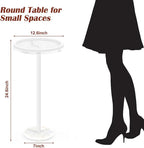 smusei Small Drink Table with Marble Base Round Side Table - Image 2