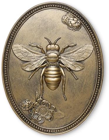 Newinhome Vintage Bee Wall Sculpture, Antique Wall Decor, Hanging Decoration with Embossed Bee Design, Vintage Decoration for Living Room, Bedroom and Hallway, Housewarming Gift by Newinhome