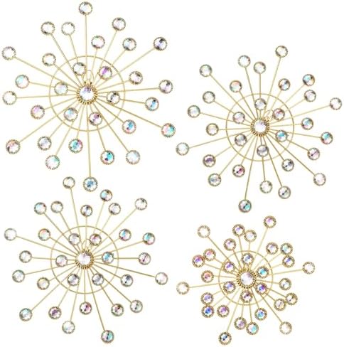 Blulu 4 Pcs Starburst Whimsy Wall Decor, Bling Metal Wall Art - Image 2