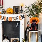 Black Cat Halloween Decor Sign, Gothic Decor, Table Desk Shelf Decor. - Image 4