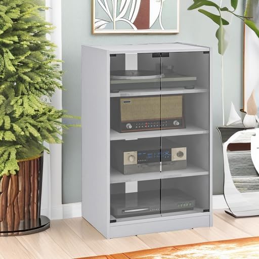 HOMCOM Media Cabinet, 4-Tier Stereo Cabinet - Image 6