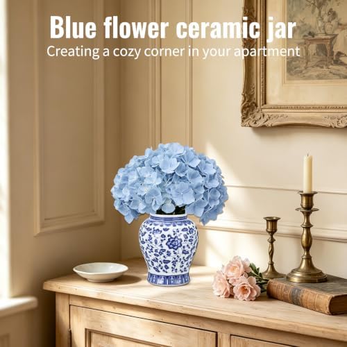 10 inch Blue and White Ginger Jar, Medium Chinoiserie Ginger Jar - Image 6