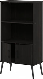 Furinno Claude Mid Century Style Accent Wooden Leg Bookcase Cabinet - Image 7