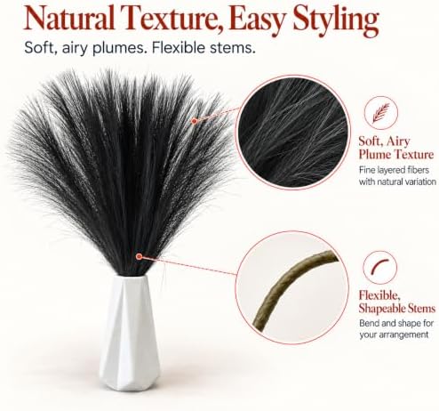 Mandy's 20 Stems Black Silk Pampas Grass Bouquet - Image 4