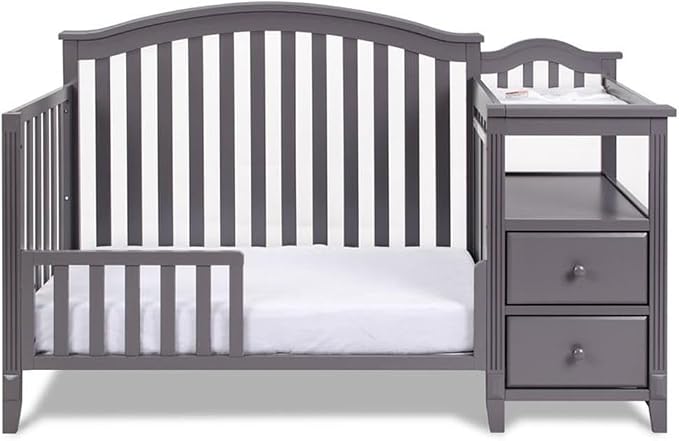 Pemberly Row 4-in-1 Convertible Crib and Changer, Sustainable Gray Pine Wood - Image 6
