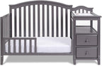 Pemberly Row 4-in-1 Convertible Crib and Changer, Sustainable Gray Pine Wood - Image 6