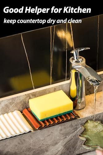 Zoeeker Soap Holder, Ceramic Soap Dish with Self Drain for Bathroom Sink - Image 6