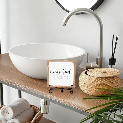Modern Farmhouse Decor, Home Decor For Living Room, Boho Chic Aesthetic Shelf Decorations, Christian Dear God Acrylic Sign, Farmhouse Entryway Tv Stand Fireplace Coffee Table Decoration (13) - Image 4