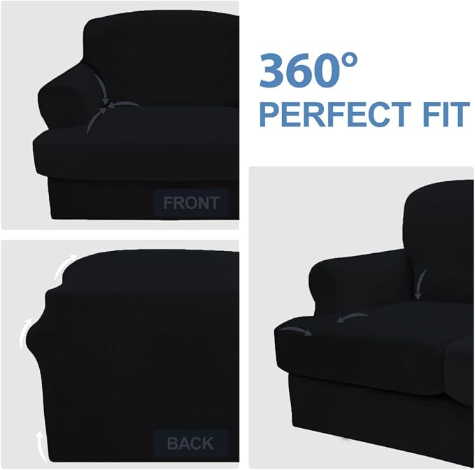 CUCRAF T Cushion Sofa Cover 2 Piece Armchair Slipcovers, Soft Thick Velvet - Image 6