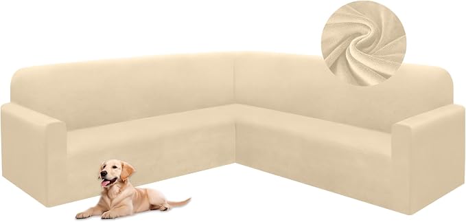 HDCAXKJ Corner Sectional Couch Covers Velvet Stretch L Shape Sofa Cover Soft by HDCAXKJ