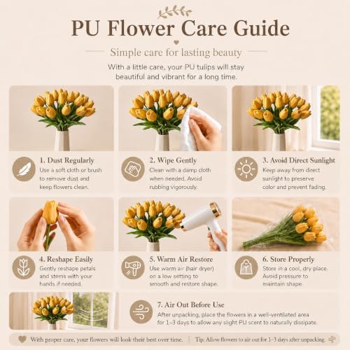 Mandy's 20pcs Artificial Gold Tulips - Image 6